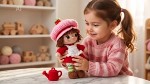 Boneca Moranguinho em crochê anigurumi - Artesanato e Personalizados