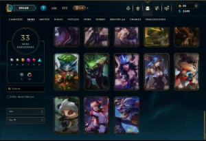 Platina 1 com 75 Champs e 33 Skins ( ADC / SUP ) - League of Legends LOL