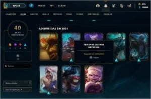 CONTA DIAMANTE TFT JINX CHIBI FOGOS DE ARTIFÍCIO + 37 SKINS - League of Legends LOL