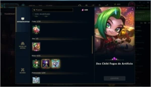 CONTA DIAMANTE TFT JINX CHIBI FOGOS DE ARTIFÍCIO + 37 SKINS - League of Legends LOL