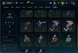 Conta prata 4 com TODOS os champs e 144 Skins - League of Legends LOL