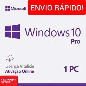 Key Vitalícia Windows 10 Pro 32/64 bits - Softwares e Licenças
