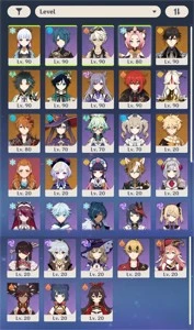 Genshin Impact *AR56* Personagens 5* Buildados