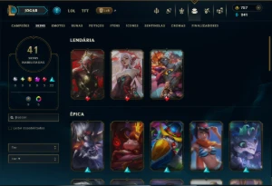 Platina 3 com 130 Champs e 41 Skins ( TOP / JG ) - League of Legends LOL
