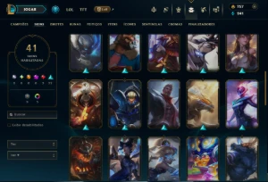 Platina 3 com 130 Champs e 41 Skins ( TOP / JG ) - League of Legends LOL