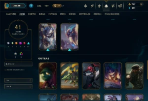 Platina 3 com 130 Champs e 41 Skins ( TOP / JG ) - League of Legends LOL