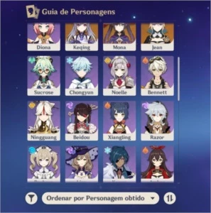 Conta de Genshin Impact  Hu tao+Eula+Keqing+Mona+Jean Ar 51