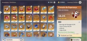 Conta de Genshin Impact  Hu tao+Eula+Keqing+Mona+Jean Ar 51