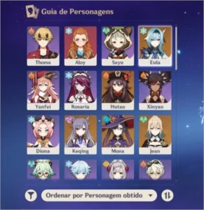 Conta de Genshin Impact  Hu tao+Eula+Keqing+Mona+Jean Ar 51