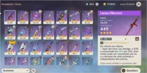 Conta de Genshin Impact  Hu tao+Eula+Keqing+Mona+Jean Ar 51