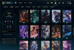 Conta ouro 4 com 120 Champs e 53 Skins - League of Legends LOL