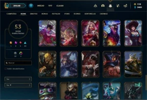 Conta ouro 4 com 120 Champs e 53 Skins - League of Legends LOL