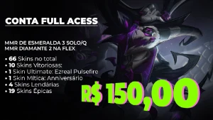 LOL Full Access - MMR Esmeralda soloq/Dima Flex; Skins e+!