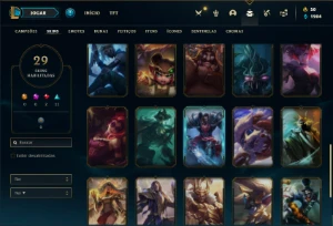 Conta ouro 4 com 50 Champs e 29 Skins - League of Legends LOL