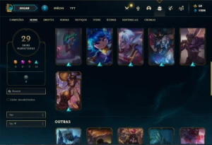 Conta ouro 4 com 50 Champs e 29 Skins - League of Legends LOL