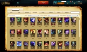 CONTA LEAGUE OF LEGENDS - PLATINA 5 - 35 CHAMPS +3 skins LOL