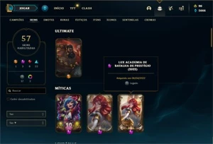 Conta prata 4 com 90 Champs e 57 Skins + Prestigio da LUX - League of Legends LOL