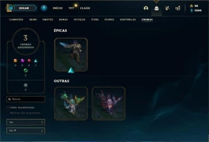 Conta prata 4 com 90 Champs e 57 Skins + Prestigio da LUX - League of Legends LOL