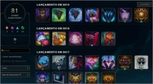 Conta LOL Platina 3, 29 skins, 25 emotes, 81 Icones - League of Legends
