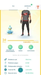 Conta Pokémon GO lvl 34 muito boa