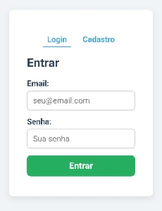 📄 Página de login e cadastro personalizável
