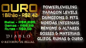 Diablo 4 Temporada 8 - Paragon - Serviços - Ouro -Witchcraft
