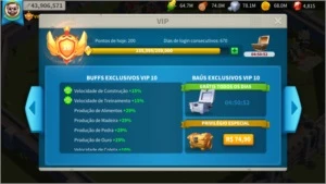 Conta de Rise of Kingdoms - 43,9M poder / VIP 10 - Outros