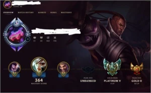 Conta com Borda de Diamante e 206 Skins - League of Legends LOL
