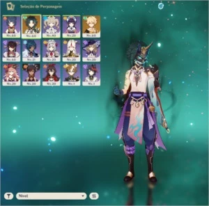 Conta Genshin Impact AR 30 Xiao e Lança de Jade Primitiva