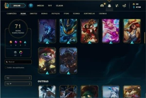 Conta Unranked com 131 Champs e 71 Skins (Criada em 2012) - League of Legends LOL