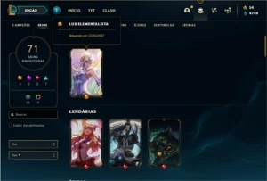 Conta Unranked com 131 Champs e 71 Skins (Criada em 2012) - League of Legends LOL