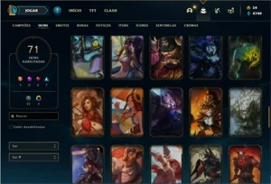 Conta Unranked com 131 Champs e 71 Skins (Criada em 2012) - League of Legends LOL