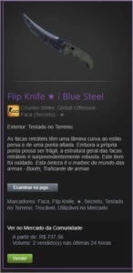 Canivete flip blue steel - Counter Strike CS