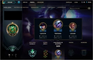 conta League of Legends plat IV + 144 skins + MMR alto LOL