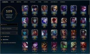 conta League of Legends plat IV + 144 skins + MMR alto LOL