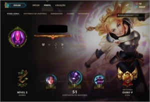 CONTA LEAGUE OF LEGENDS TEMPORADA 2 - ELO ATUAL: GOLD LOL