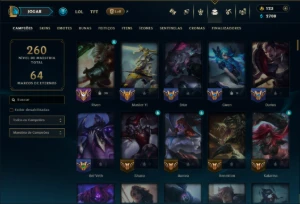 Ouro 4 com 150 Champs e 71 Skins +1 Prestigio da Riven - League of Legends LOL