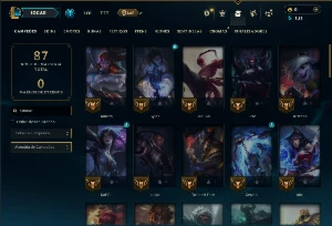 Mestre com 60 Champs e 4 Skins - League of Legends LOL