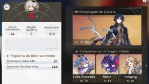 Conta End Game Com Blade, Sw E Seele+Cone Bailu - Genshin Impact