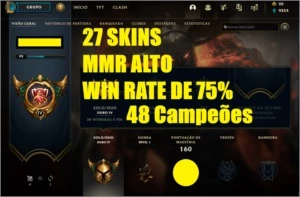 Conta lol Ouro 4 com 36V - 12L - MMR ALTO - SKINS - League of Legends