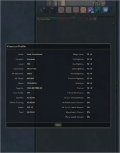 Master Sorcerer level 100 ML 75 Sem Registro - Tibia