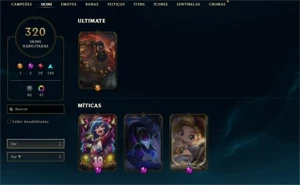 CONTA DE LEAGUE OF LEGENDS 320 SKINS LOL