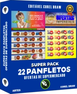 22 Artes de Panfleto de Supermercado Editáveis no CorelDRAW