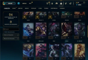 Platina 2 com 45 Champs e 7 Skins - League of Legends LOL