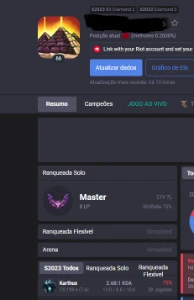 Conta master 75% winrate - League of Legends LOL