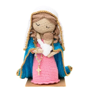Nossa Senhora com Menino Jesus em Amigurumi - Artesanato e Personalizados