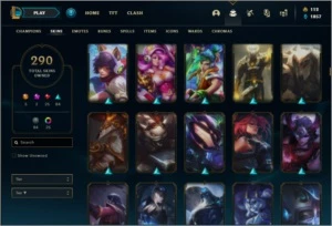 Conta no servidor N.A com TODOS os champs e 290 skins - League of Legends LOL