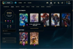 Conta no servidor N.A com TODOS os champs e 290 skins - League of Legends LOL
