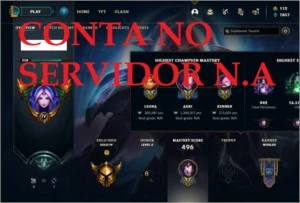 Conta no servidor N.A com TODOS os champs e 290 skins - League of Legends LOL