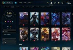 Conta no servidor N.A com TODOS os champs e 290 skins - League of Legends LOL